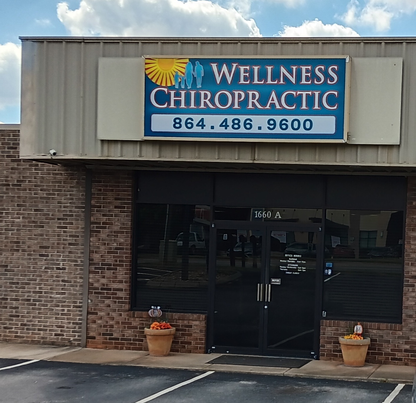 Wellness Chiropractic Health Center storefront at 1660A East Main Street in Duncan, SC